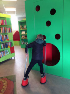 Klatrevæg på Lystrup Bibliotek